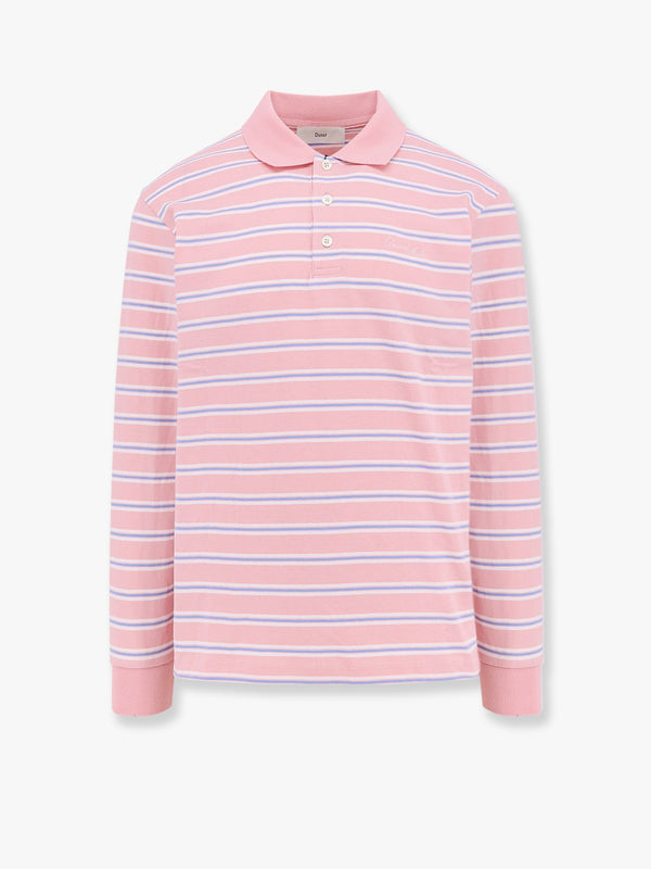Cotton polo shirt with striped motif