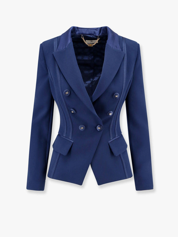 Essentials blazer with shoulder pads and covered buttons