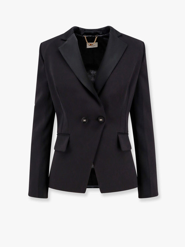 Double-breasted blazer with covered buttons