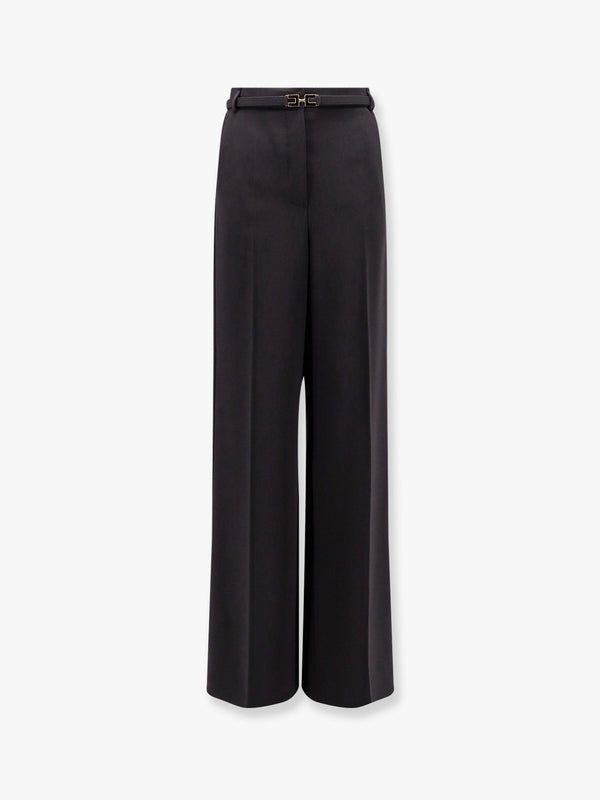 Elisabetta Franchi Tuxedo Trouser With Belt And Enamelled Detail
