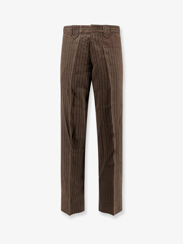 Enfants Riches Deprimes Linen Blend Striped Trousers