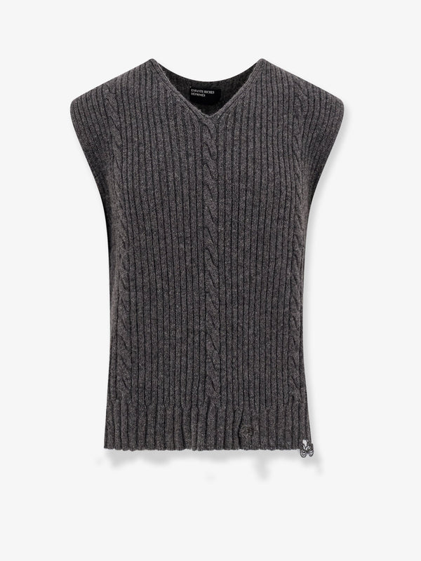 Enfants Riches Deprimes Cachemere Vest With Destroyed Effect