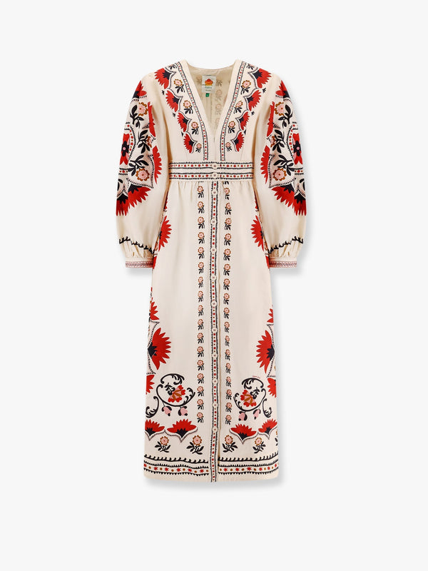 Cotton dress with multicolor print