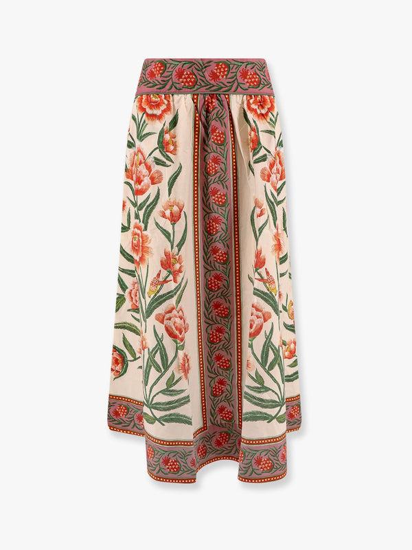 Cotton skirt with floral print
