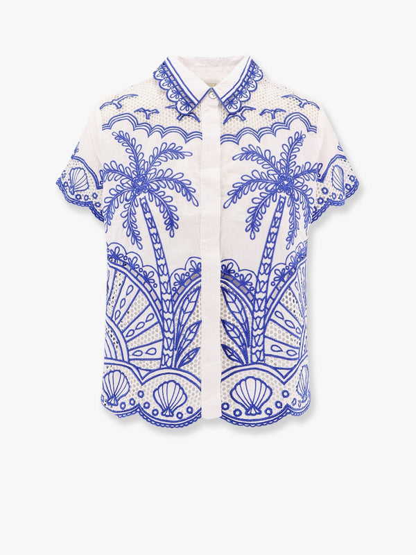 Cotton shirt with all-over embroideries