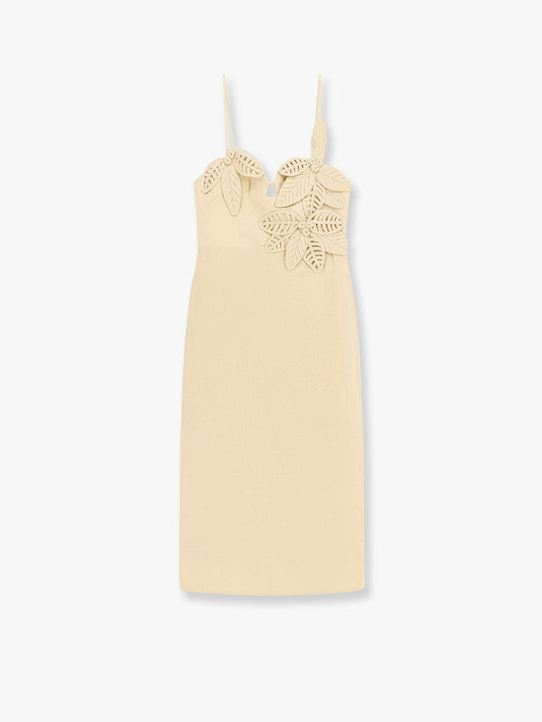 Linen dress with cotton lining