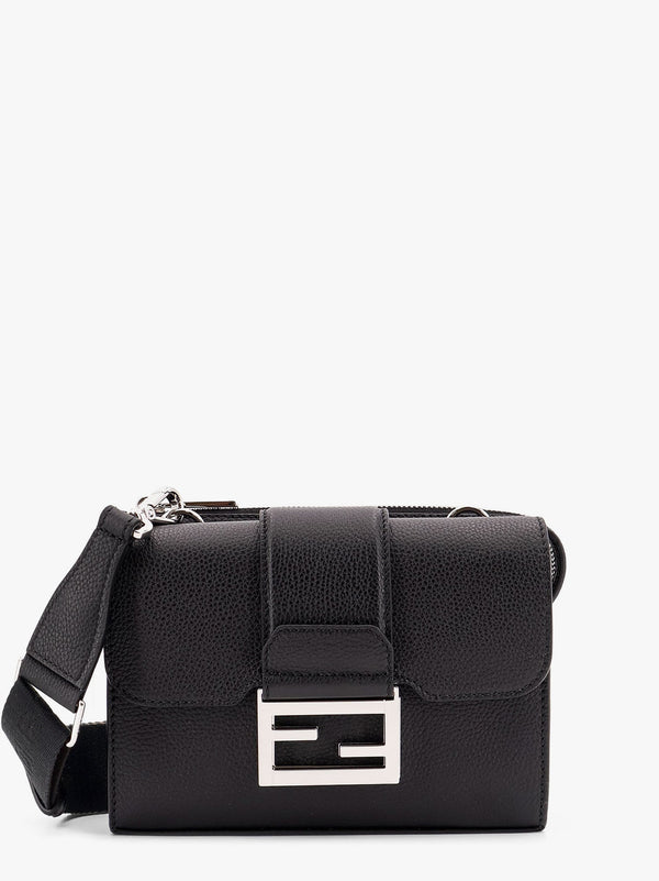 Baguette double leather shoulder bag
