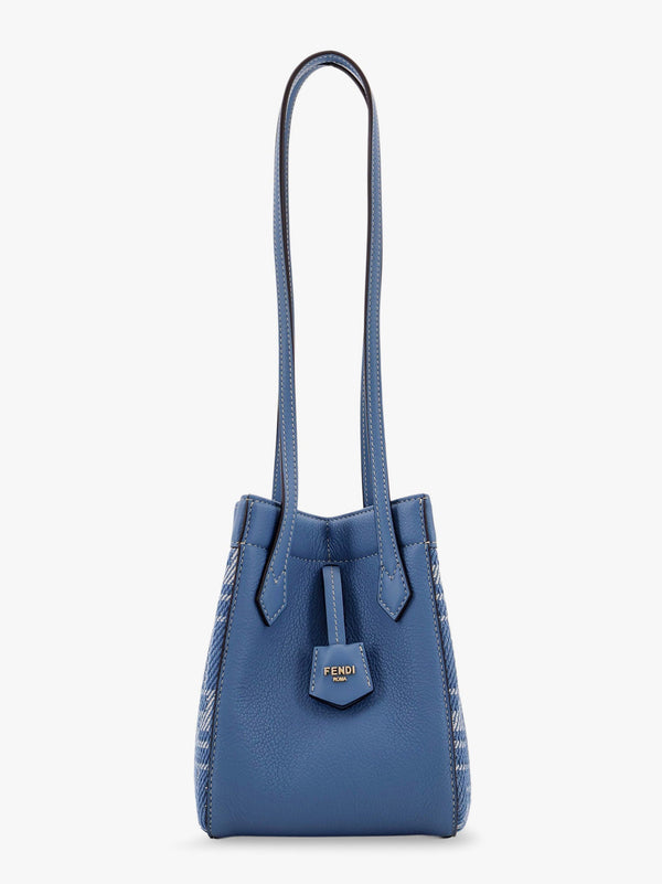 Origami Mini leather and denim-effect FF jacquard transformable mini-bag