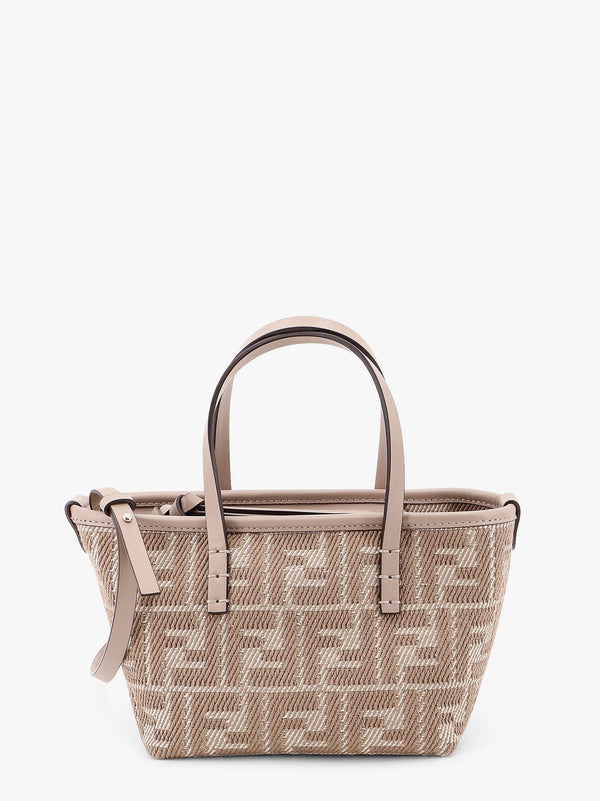 Roll mini denim-effect ff jacquard handbag