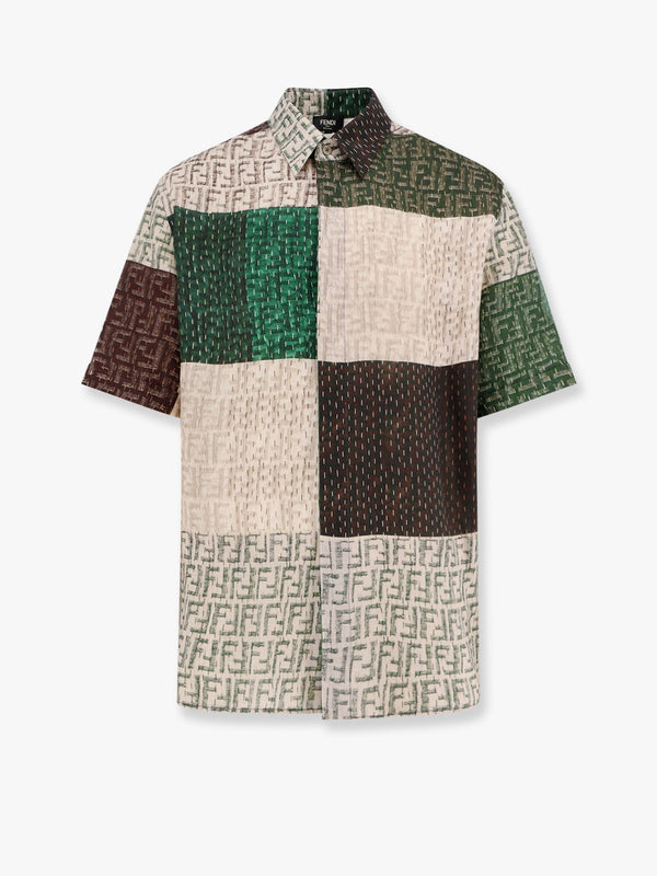 Linen shirt with all-over ff print