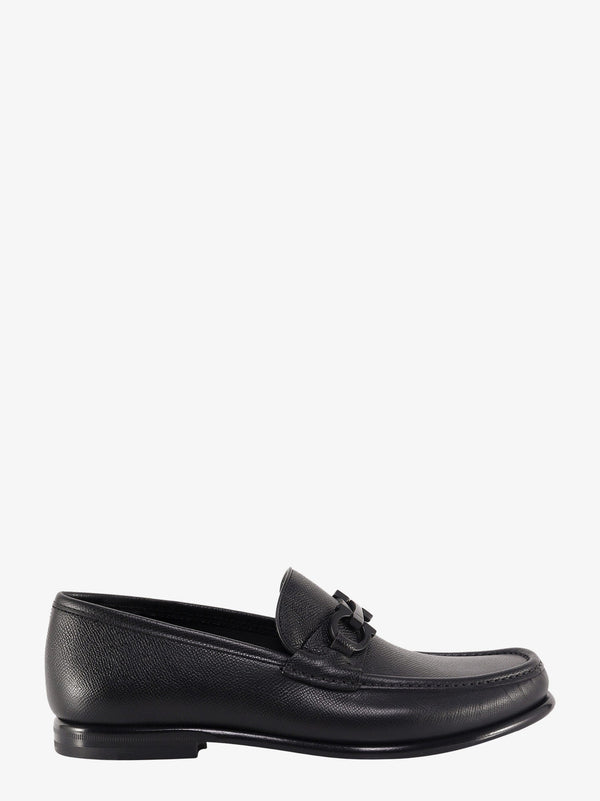 Crown leather loafer with gancini detail