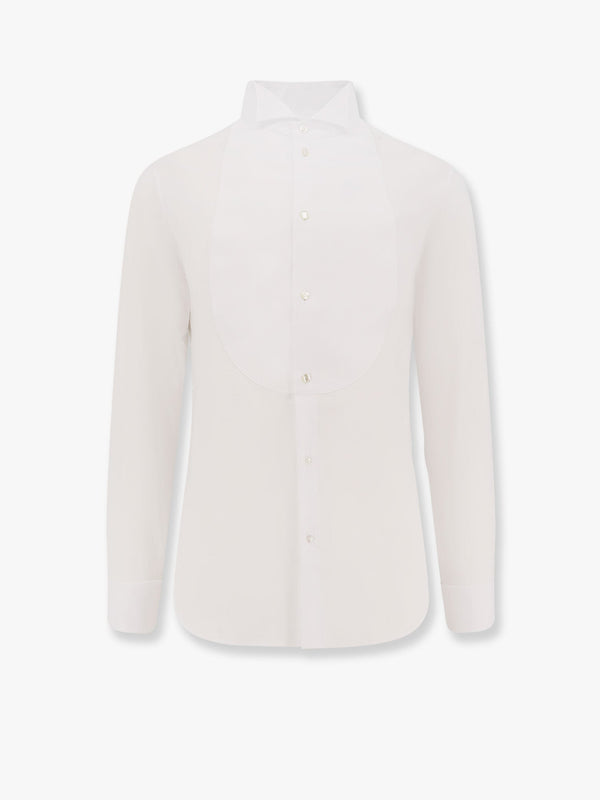 Cotton shirt with plastron