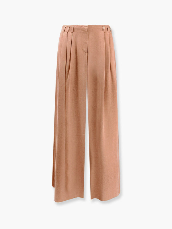 Eco-viscose e cupro trouser with pinces