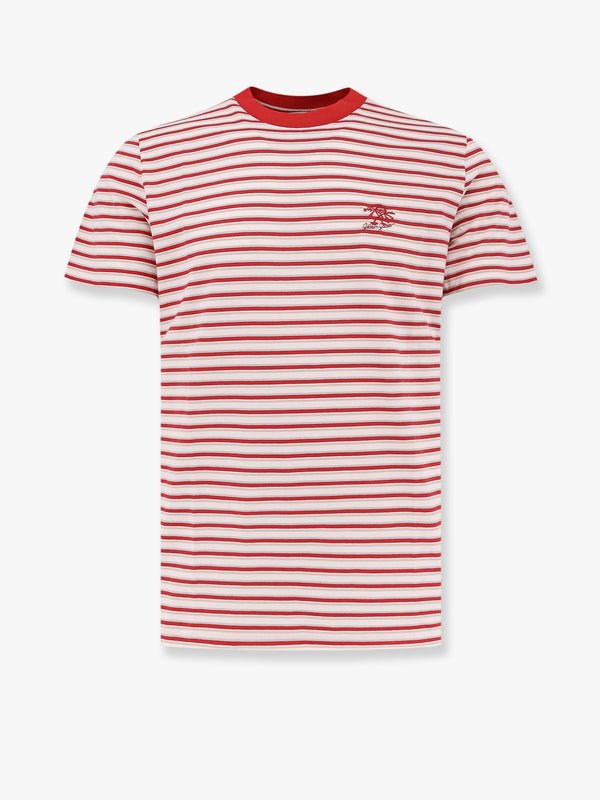 Golden Goose Deluxe Brand Striped Cotton T-Shirt With Logo