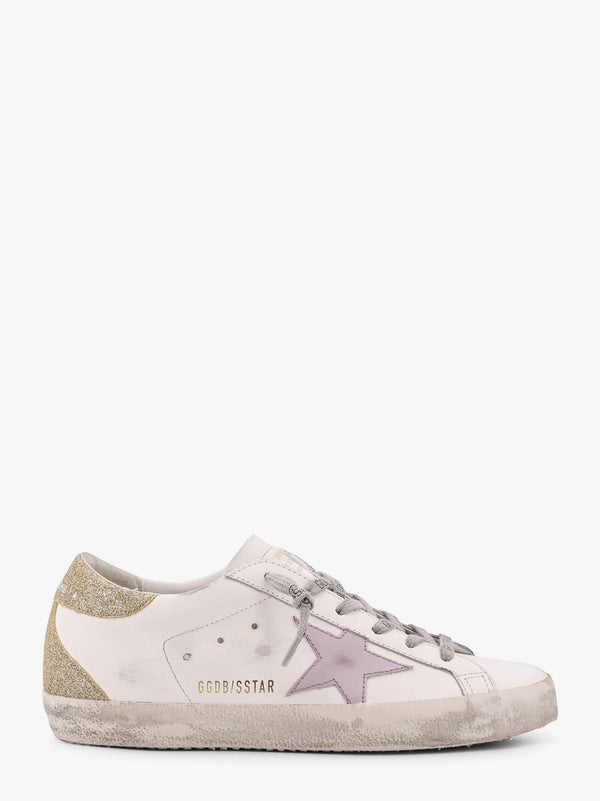 Super-star leather sneakers with glittered detail