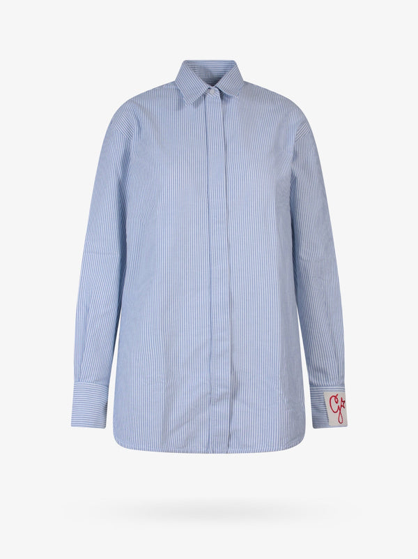 Cotton shirt with striped motif