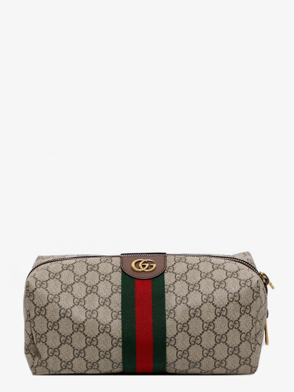 Gg supreme fabric and leather beauty case