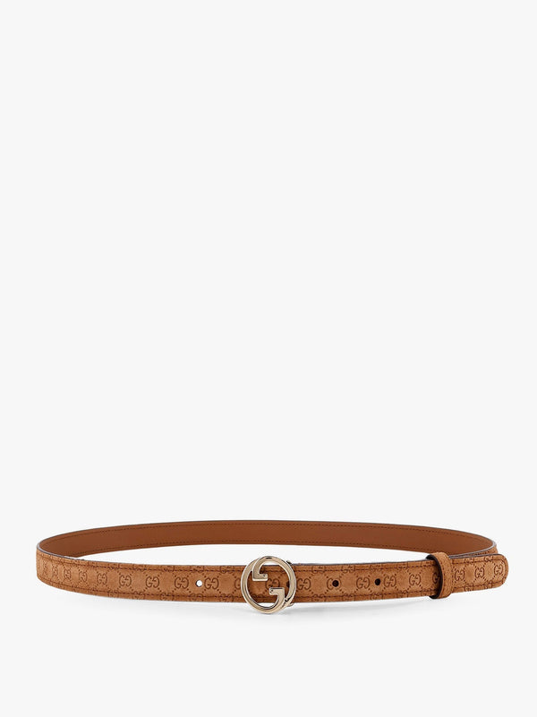Suede belt with all-over gg motif