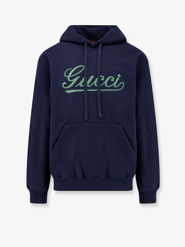 Cotton sweatshirt with gucci embroidery on the front