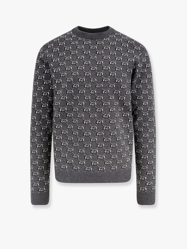 Wool sweater with all-over gg motif