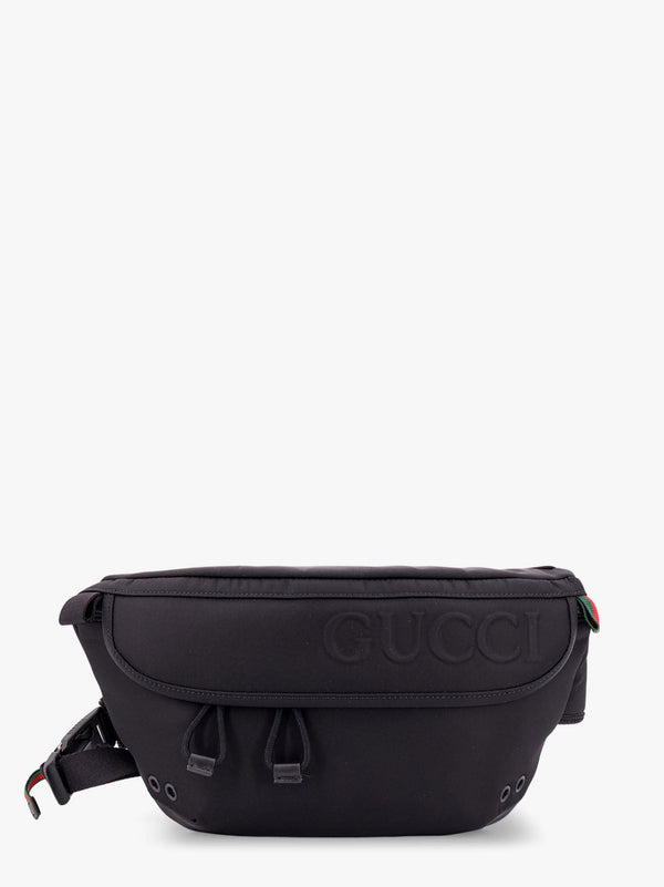 Nylon belt bag with frontal embossed logo and web detail