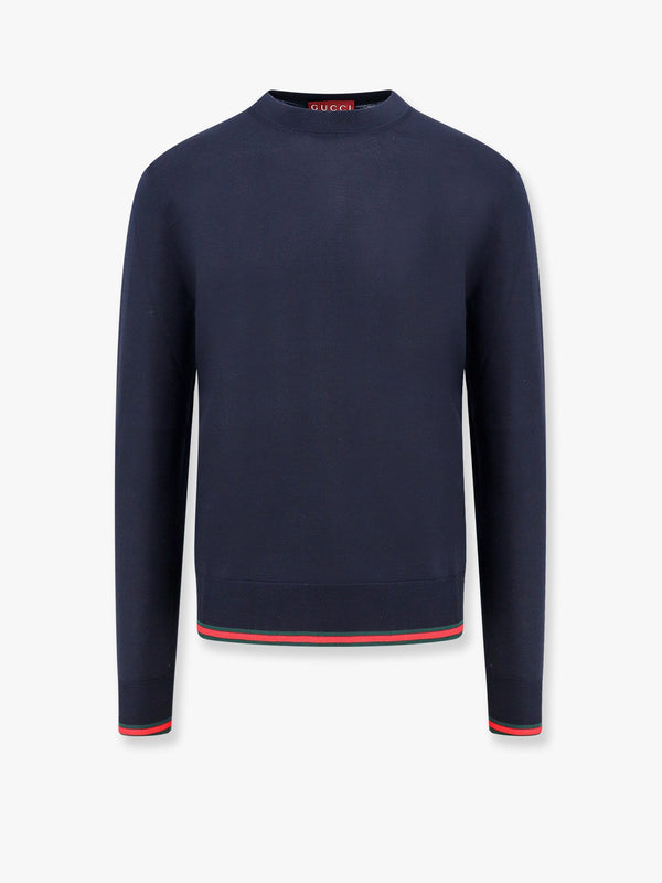 Fine wool sweater with web motif