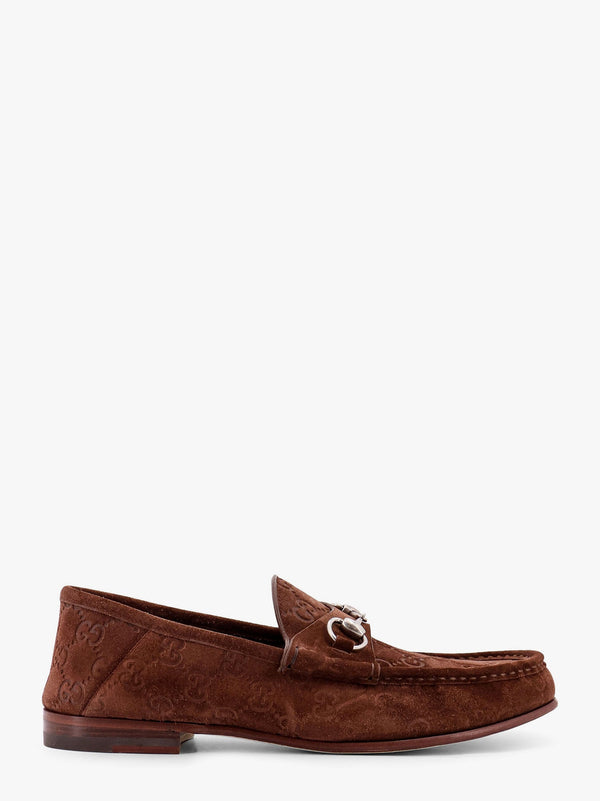 Suede loafers with all-over GG motif and iconic horsebit