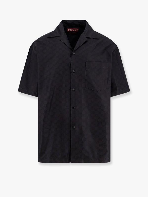 Cotton and silk shirt with allover gg logo