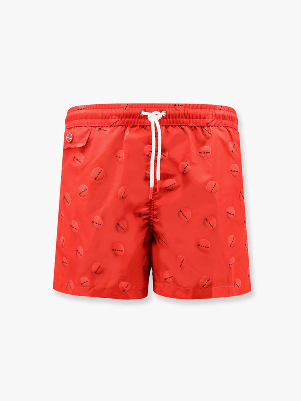 Kiton Ciro Paone Nylon Swim Trunk With All-Over Print