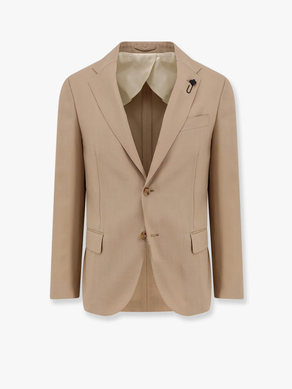 Wool blazer with iconic brooch
