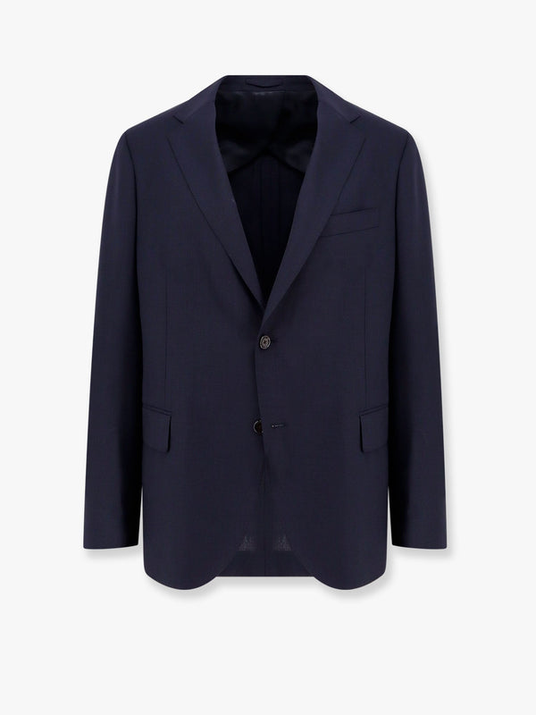 Wool blazer with iconic brooch