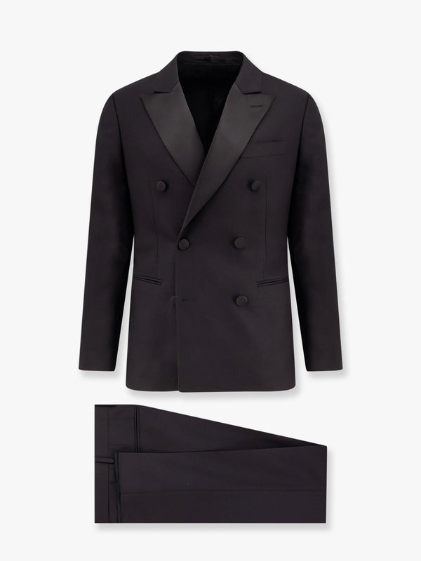 Virgin wool tuxedo with satin lapel
