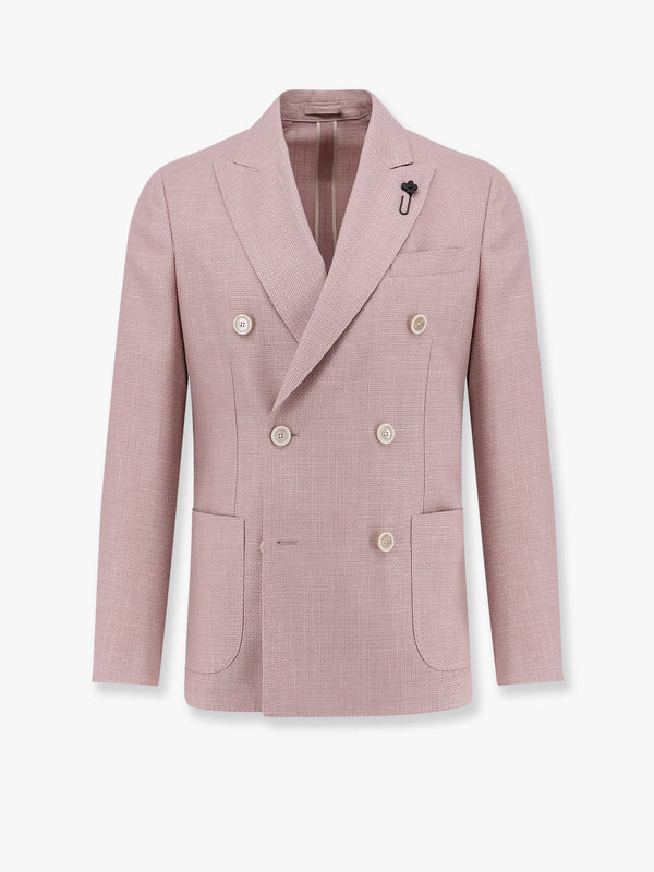 Roma double-breasted blazer with removable iconic brooch