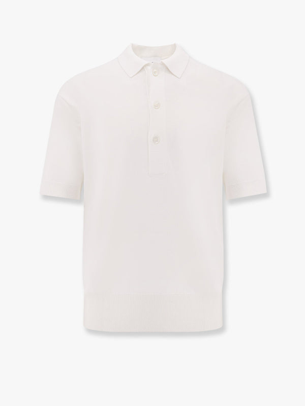 Viscose and cotton knit polo shirt