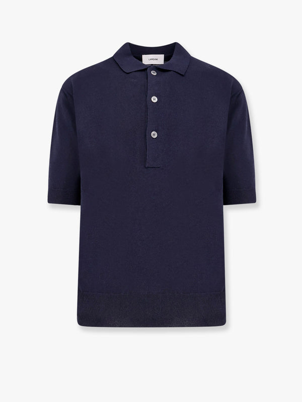 Viscose and cotton knit polo shirt