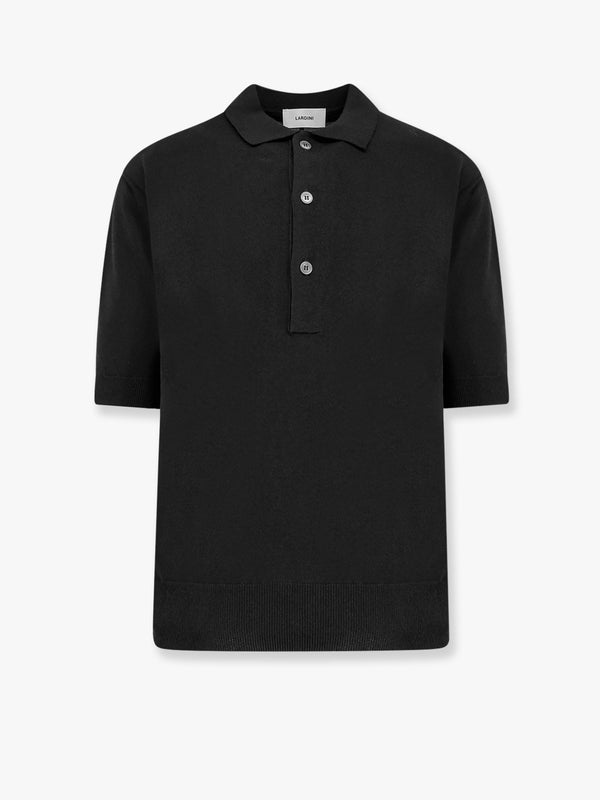 Viscose and cotton knit polo shirt