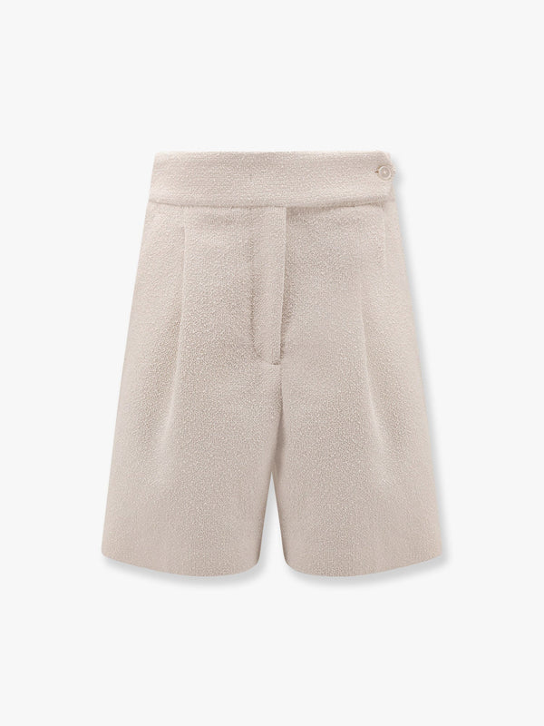 Fabric shorts with lurex effect