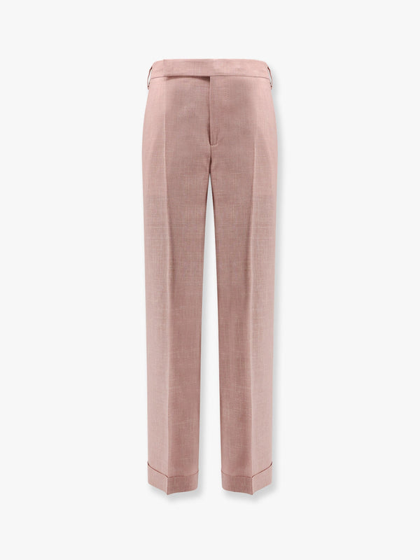 Wool, silk and linen trouser with fold