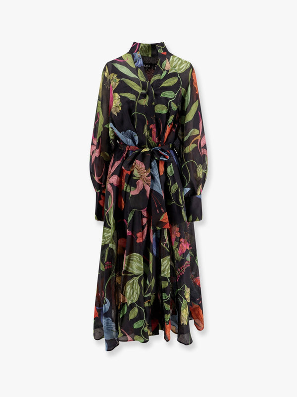 Artemisia ramie long dress with cotton petticoat