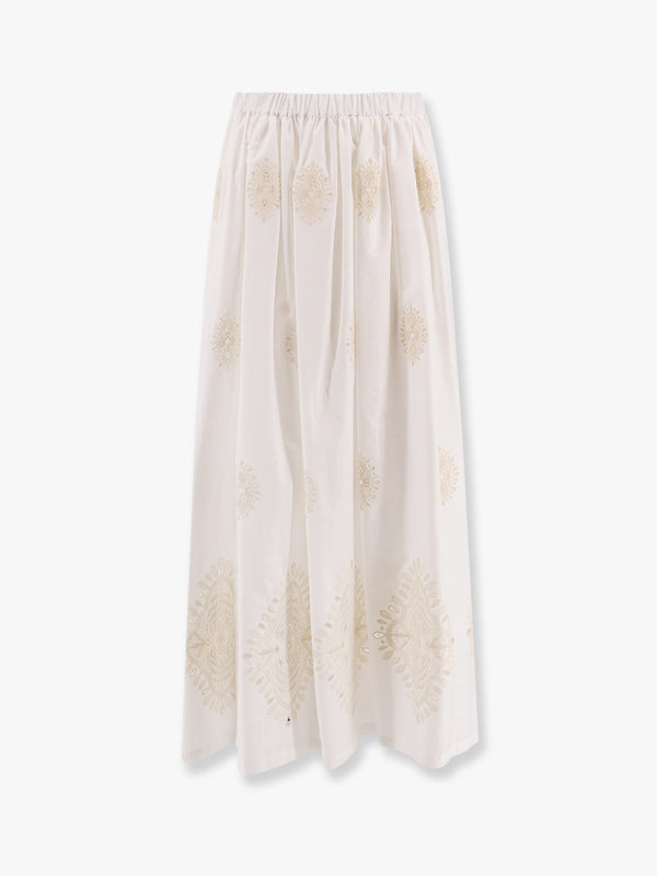 Lucrezia cotton long skirt with embroidery