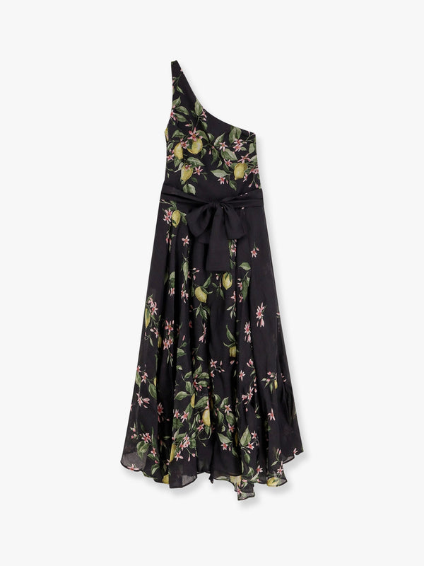 Sterlizia ramie long dress with multicolor print