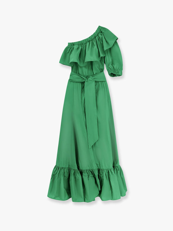 Violet one-shoulder long dress with ruffle