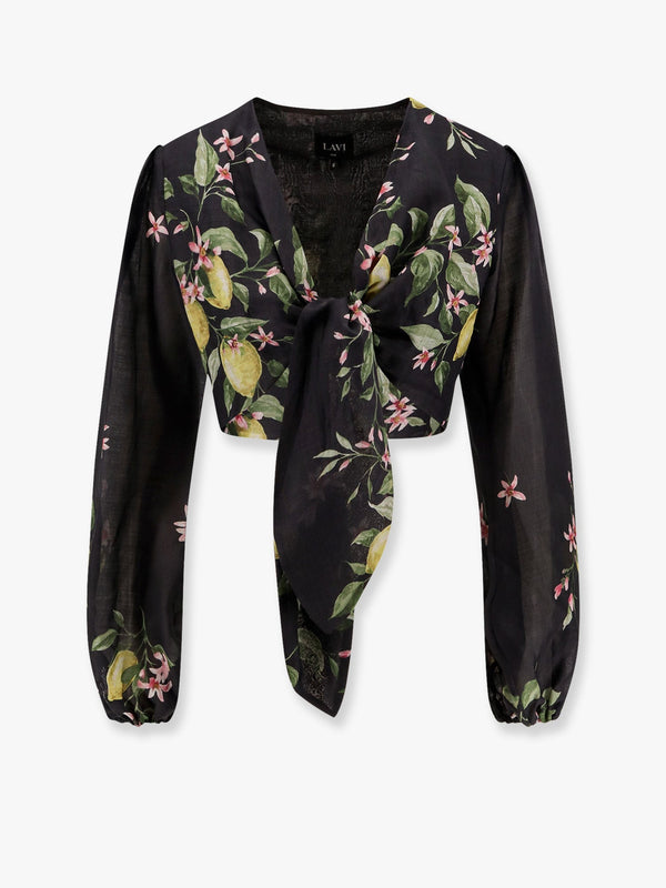 Cactus ramie shirt with knot detail