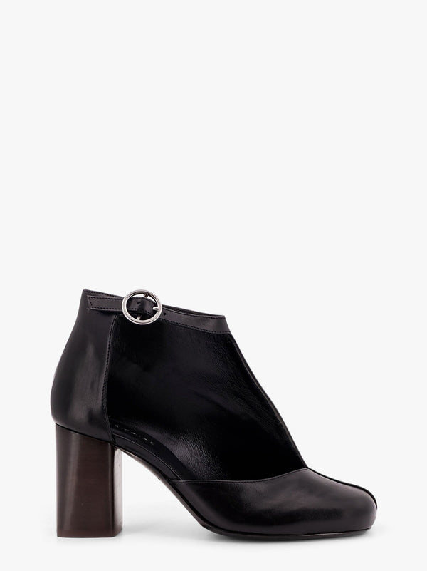 Leather cut out ankle boots