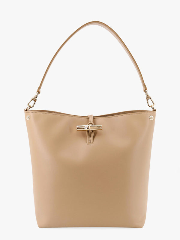 Le roseau m leather bucket bag with bamboo hook