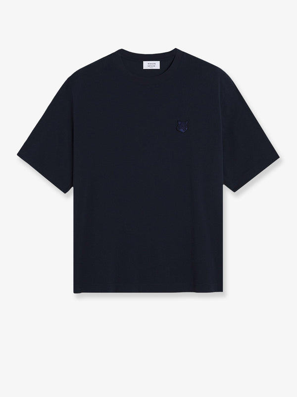 Maison Kitsune Cotton T-Shirt With Iconic Logo Patch