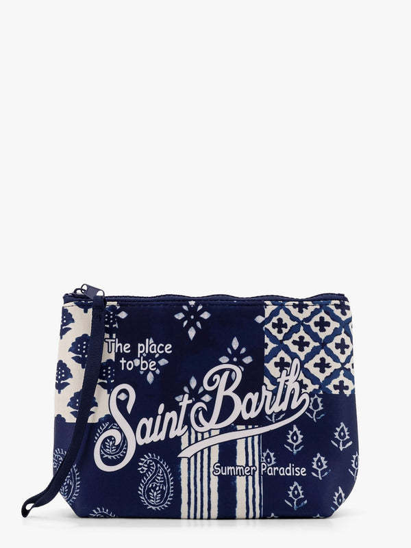 Aline pochette with patch indigo print