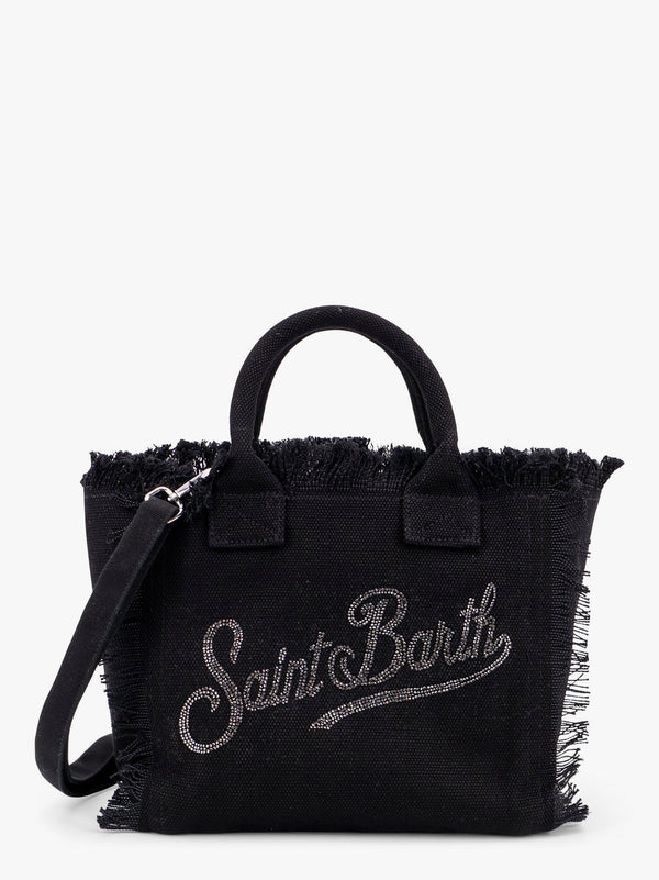 Colette cotton handbag with logo rhinestones embroidery
