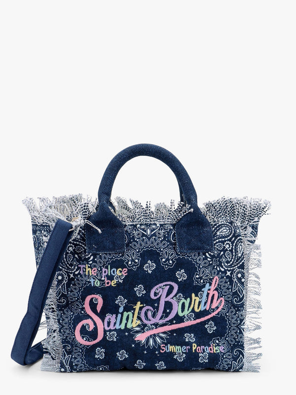 Colette cotton handbag with Logo multicolor embroidery