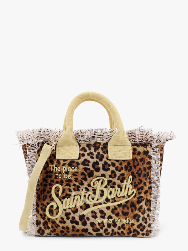 Colette cotton handbag with Sand Leopard print